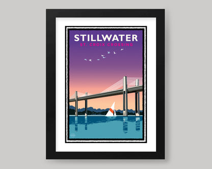 STILLWATER SAILING ON THE ST. CROIX || MINNESOTA LANDMARK ART PRINT