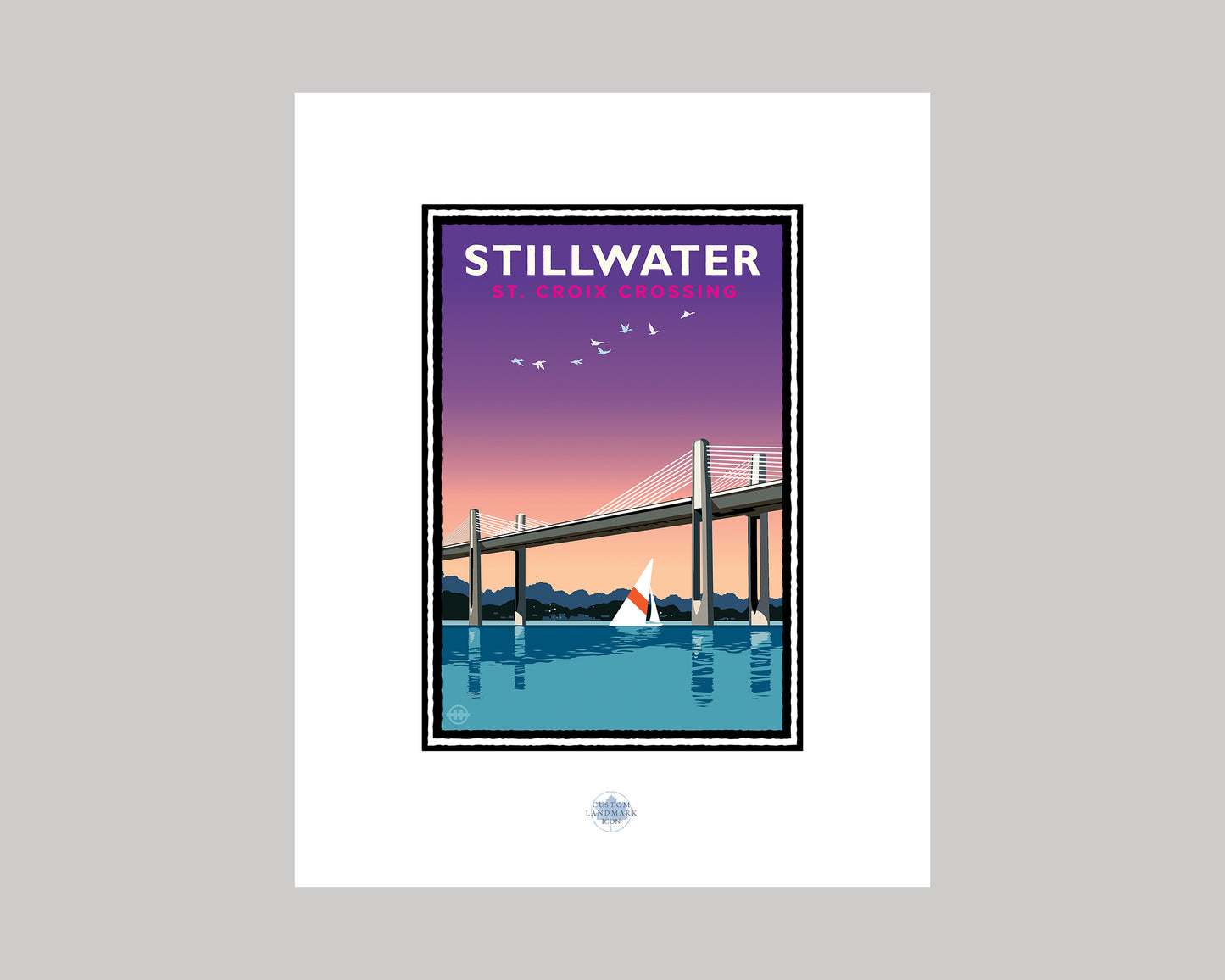 STILLWATER SAILING ON THE ST. CROIX || MINNESOTA LANDMARK ART PRINT