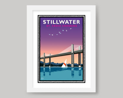 STILLWATER SAILING ON THE ST. CROIX || MINNESOTA LANDMARK ART PRINT