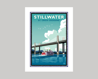 STILLWATER STEAMBOAT ON THE ST. CROIX || MINNESOTA LANDMARK ART PRINT