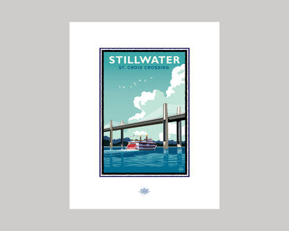 STILLWATER STEAMBOAT ON THE ST. CROIX || MINNESOTA LANDMARK ART PRINT