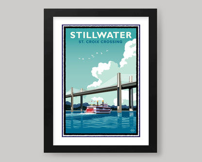 STILLWATER STEAMBOAT ON THE ST. CROIX || MINNESOTA LANDMARK ART PRINT