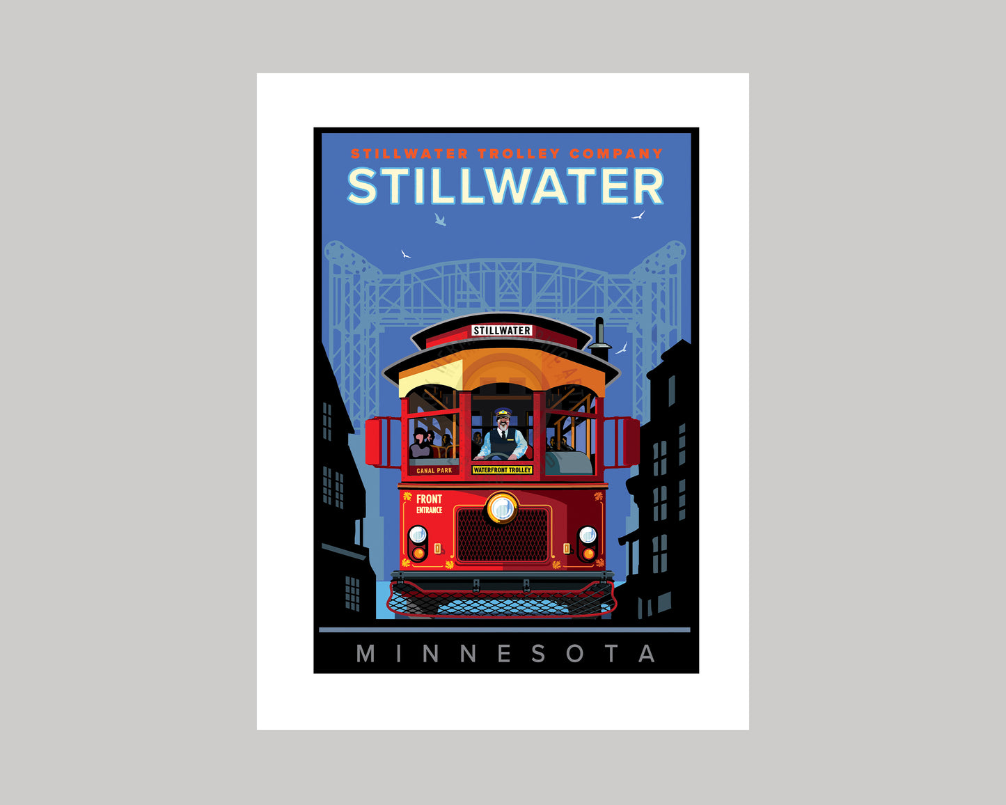 STILLWATER TROLLEY || MINNESOTA LANDMARK ART PRINT