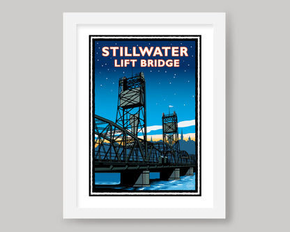 STILLWATER LIFT BRIDGE TWILIGHT || MINNESOTA LANDMARK ART PRINT