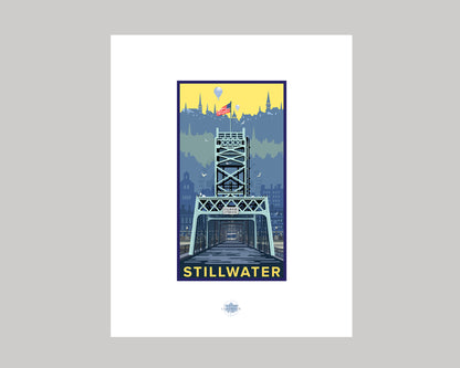 STILLWATER VILLAGE BRIDGE VIEW || MINNESOTA LANDMARK ART PRINT