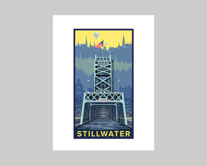 STILLWATER VILLAGE BRIDGE VIEW || MINNESOTA LANDMARK ART PRINT