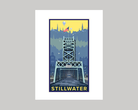 STILLWATER VILLAGE BRIDGE VIEW || MINNESOTA LANDMARK ART PRINT