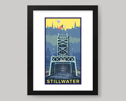 STILLWATER VILLAGE BRIDGE VIEW || MINNESOTA LANDMARK ART PRINT