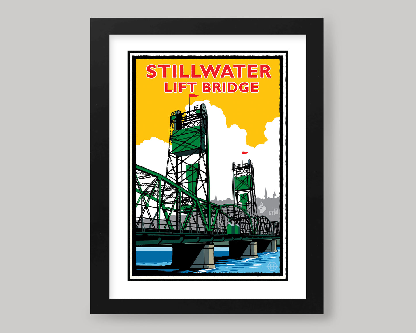 STILLWATER GREEN BRIDGE SUNNY DAY || MINNESOTA LANDMARK ART PRINT