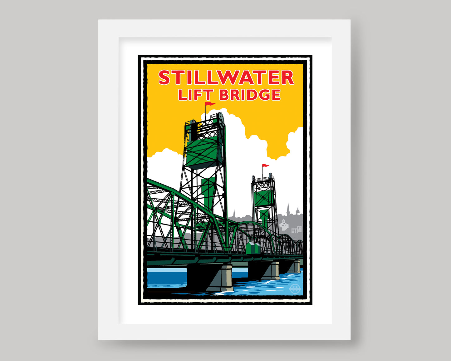 STILLWATER GREEN BRIDGE SUNNY DAY || MINNESOTA LANDMARK ART PRINT