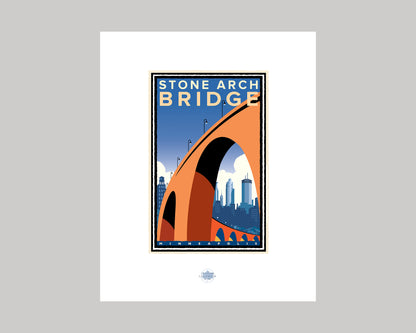 STONE ARCH CITY VIEW || MINNESOTA LANDMARK ART PRINT