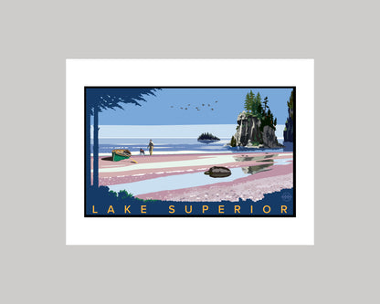 LAKE SUPERIOR LANDSCAPE DAYTIME || MINNESOTA LANDMARK ART PRINT