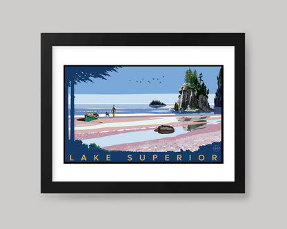 LAKE SUPERIOR LANDSCAPE DAYTIME || MINNESOTA LANDMARK ART PRINT