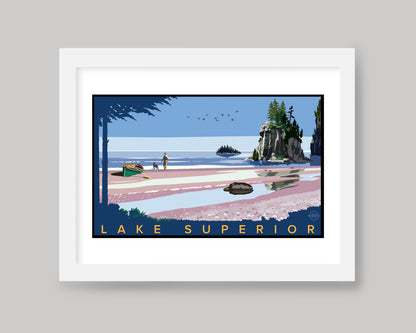 LAKE SUPERIOR LANDSCAPE DAYTIME || MINNESOTA LANDMARK ART PRINT