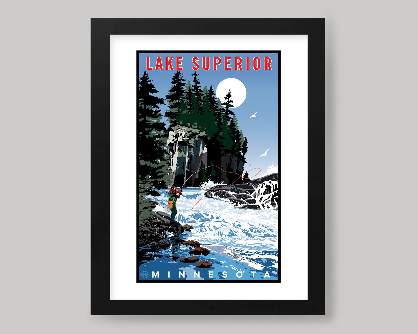 LAKE SUPERIOR FLY FISHING || MINNESOTA LANDMARK ART PRINT