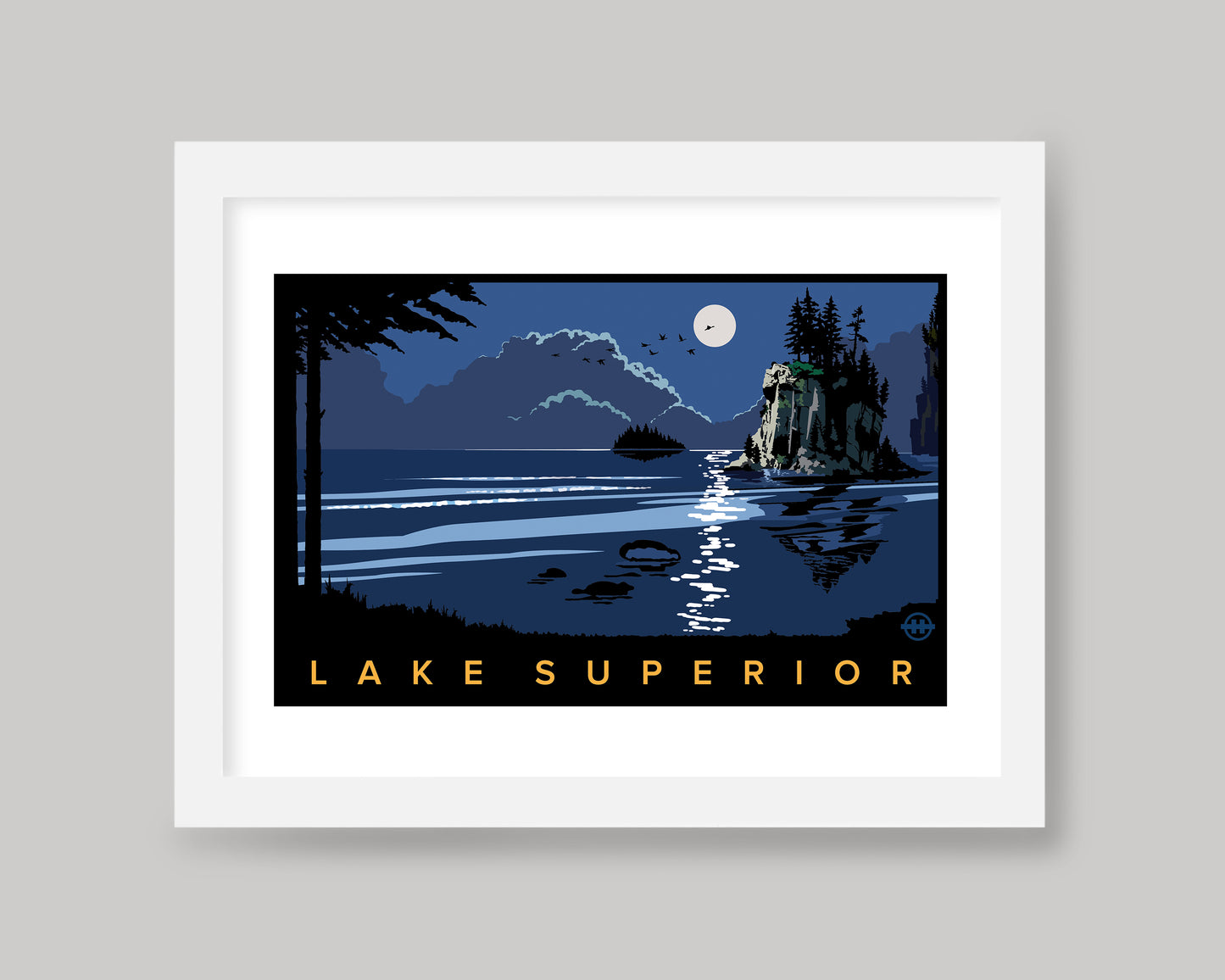 LAKE SUPERIOR LANDSCAPE NIGHT || MINNESOTA LANDMARK ART PRINT