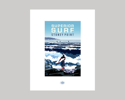 SUPERIOR SURF STONEY POINT || MINNESOTA LANDMARK ART PRINT