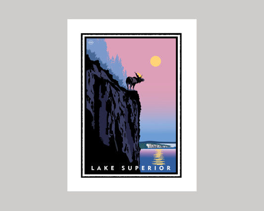 LAKE SUPERIOR TWILIGHT AT THE SHORE || MINNESOTA LANDMARK ART PRINT