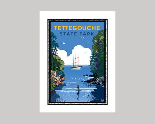 TETTEGOUCHE STATE PARK FISHING || MINNESOTA LANDMARK ART PRINT