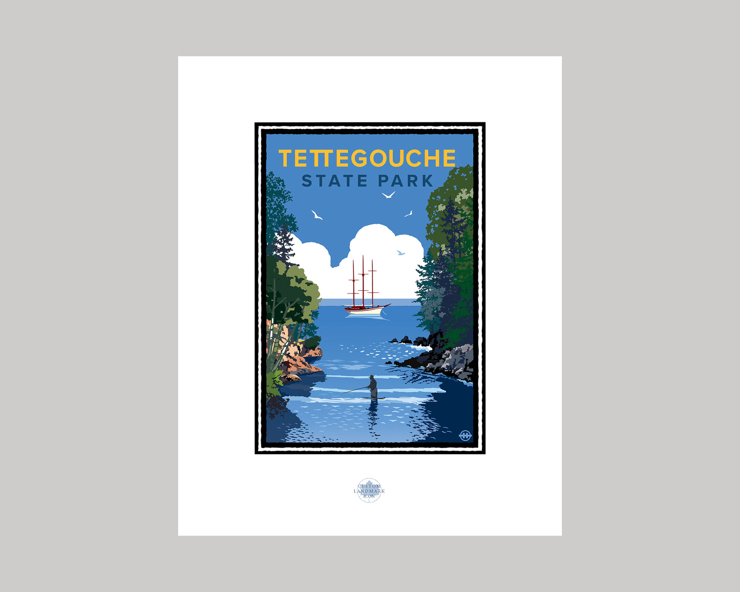 TETTEGOUCHE STATE PARK FISHING || MINNESOTA LANDMARK ART PRINT