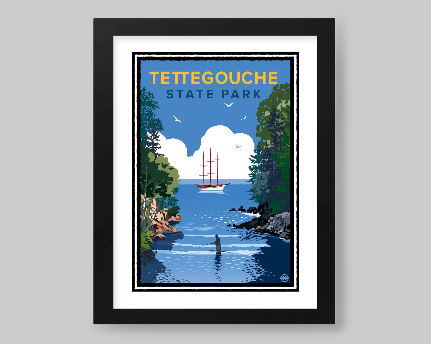 TETTEGOUCHE STATE PARK FISHING || MINNESOTA LANDMARK ART PRINT