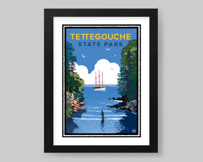 TETTEGOUCHE STATE PARK FISHING || MINNESOTA LANDMARK ART PRINT