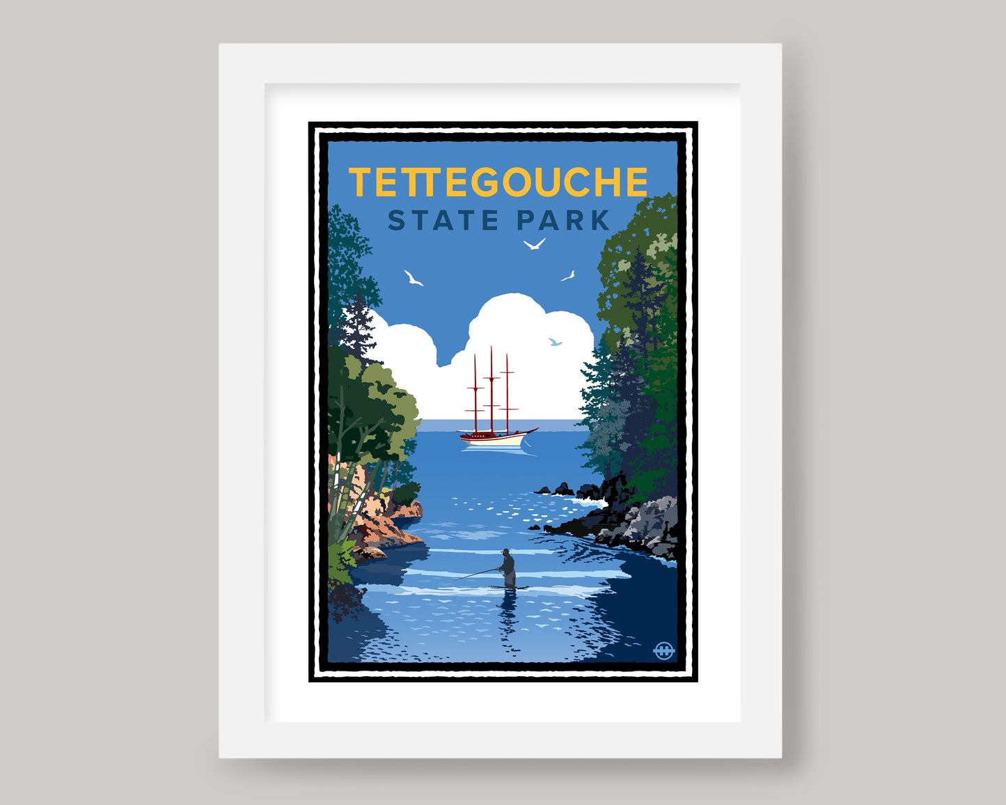 TETTEGOUCHE STATE PARK FISHING || MINNESOTA LANDMARK ART PRINT