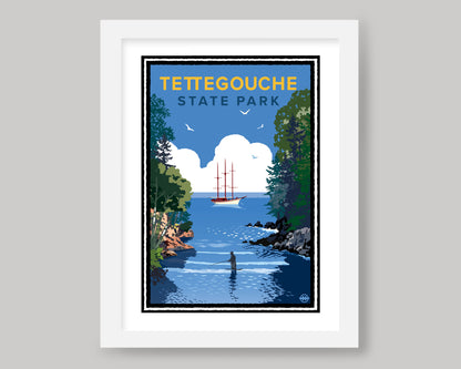 TETTEGOUCHE STATE PARK FISHING || MINNESOTA LANDMARK ART PRINT