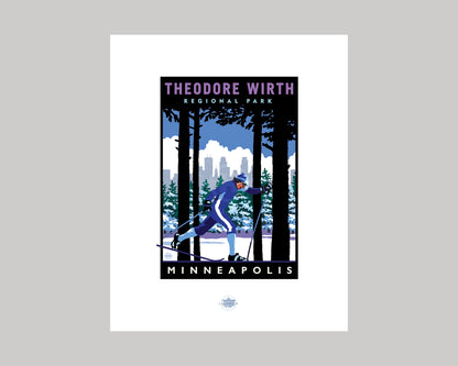 THEODORE WIRTH CROSS COUNTRY SKIING || MINNESOTA LANDMARK ART PRINT