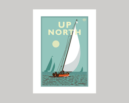 UP NORTH SUMMER SERIES- TEAL SKY SAILING || LANDMARK ART PRINT