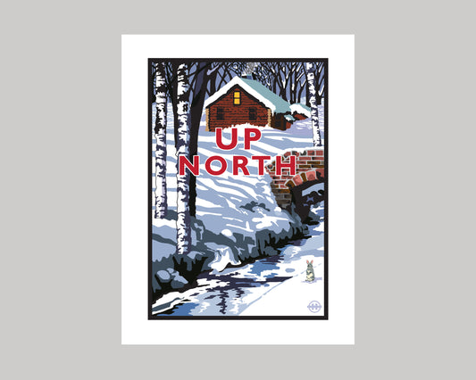 UP NORTH WINTER SERIES- SNOW BUNNY || MINNESOTA LANDMARK ART PRINT