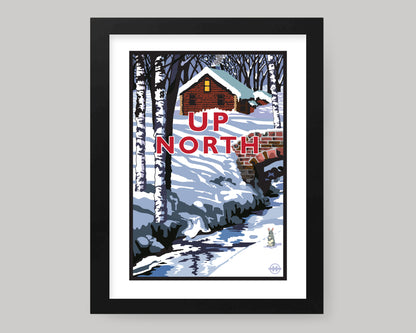 UP NORTH WINTER SERIES- SNOW BUNNY || MINNESOTA LANDMARK ART PRINT