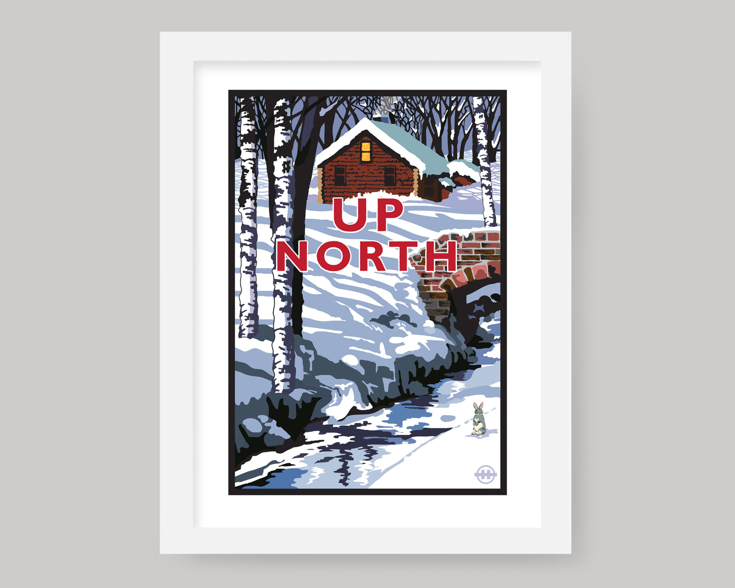 UP NORTH WINTER SERIES- SNOW BUNNY || MINNESOTA LANDMARK ART PRINT