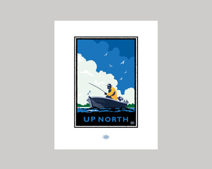 UP NORTH SUMMER SERIES- FISHING || LANDMARK ART PRINT