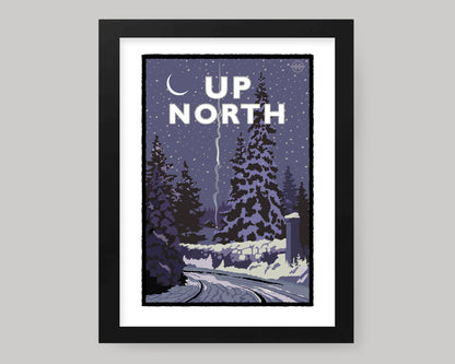 UP NORTH WINTER SERIES- NIGHT DRIVE || MINNESOTA LANDMARK ART PRINT