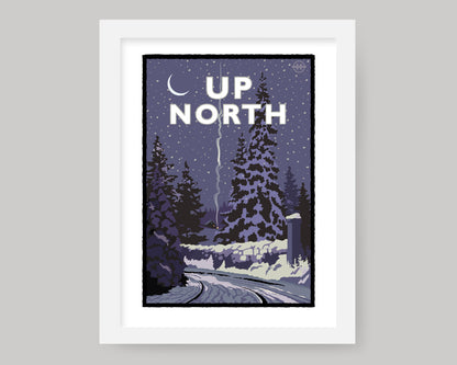 UP NORTH WINTER SERIES- NIGHT DRIVE || MINNESOTA LANDMARK ART PRINT