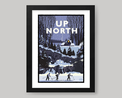 UP NORTH WINTER SERIES- CROSS COUNTRY SKIING || MINNESOTA LANDMARK ART PRINT