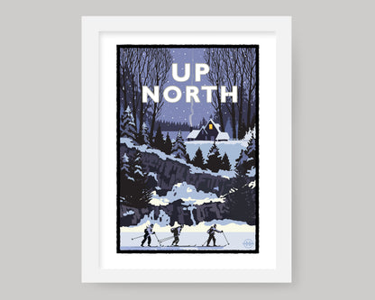 UP NORTH WINTER SERIES- CROSS COUNTRY SKIING || MINNESOTA LANDMARK ART PRINT