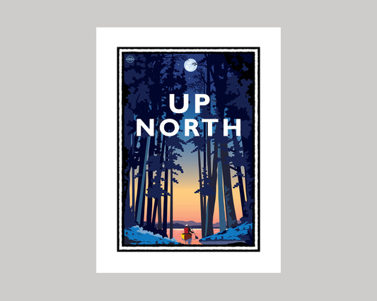 UP NORTH SUMMER SERIES- SUNSET CANOE || LANDMARK ART PRINT