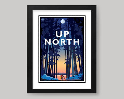 UP NORTH SUMMER SERIES- SUNSET CANOE || LANDMARK ART PRINT