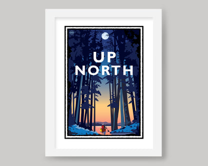 UP NORTH SUMMER SERIES- SUNSET CANOE || LANDMARK ART PRINT