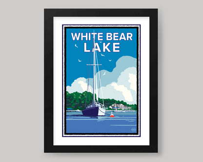 WHITE BEAR LAKE SAILBOAT || MINNESOTA LANDMARK ART PRINT