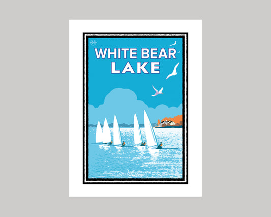 WHITE BEAR LAKE SAILING || MINNESOTA LANDMARK ART PRINT