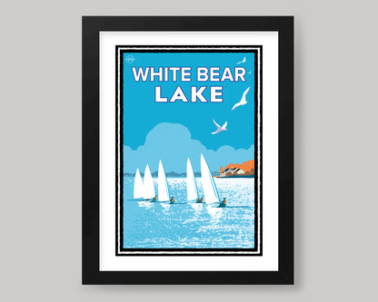 WHITE BEAR LAKE SAILING || MINNESOTA LANDMARK ART PRINT