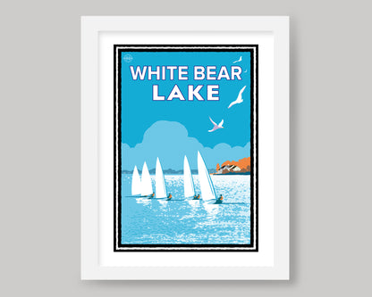 WHITE BEAR LAKE SAILING || MINNESOTA LANDMARK ART PRINT