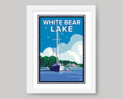 WHITE BEAR LAKE SAILBOAT || MINNESOTA LANDMARK ART PRINT