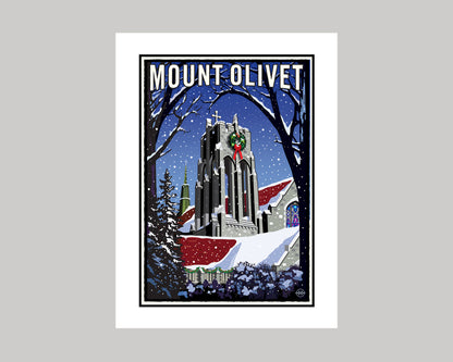 MOUNT OLIVET CHRISTMAS SNOWFALL || MINNESOTA LANDMARK ART PRINT