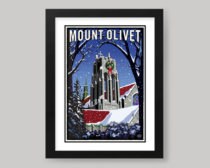 MOUNT OLIVET CHRISTMAS SNOWFALL || MINNESOTA LANDMARK ART PRINT