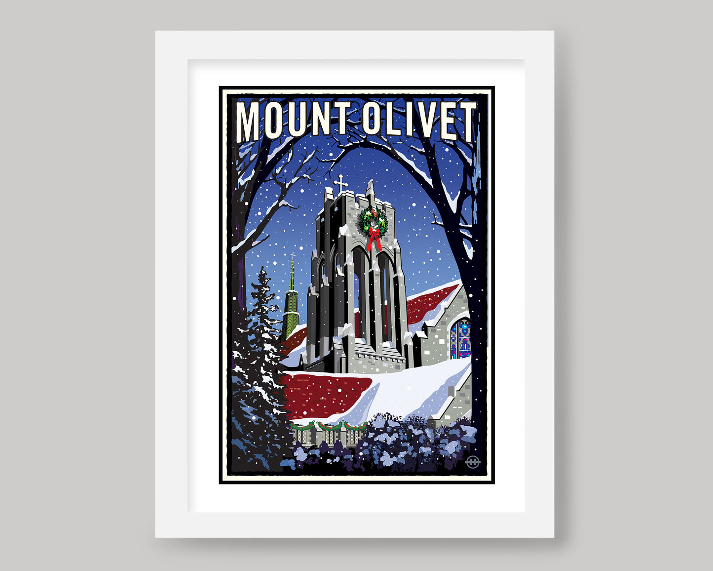 MOUNT OLIVET CHRISTMAS SNOWFALL || MINNESOTA LANDMARK ART PRINT