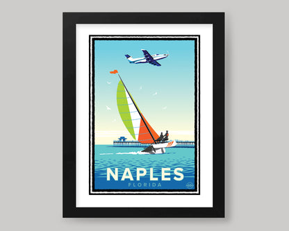 SAILING ON THE GULF OF NAPLES || FLORIDA LANDMARK ART PRINT